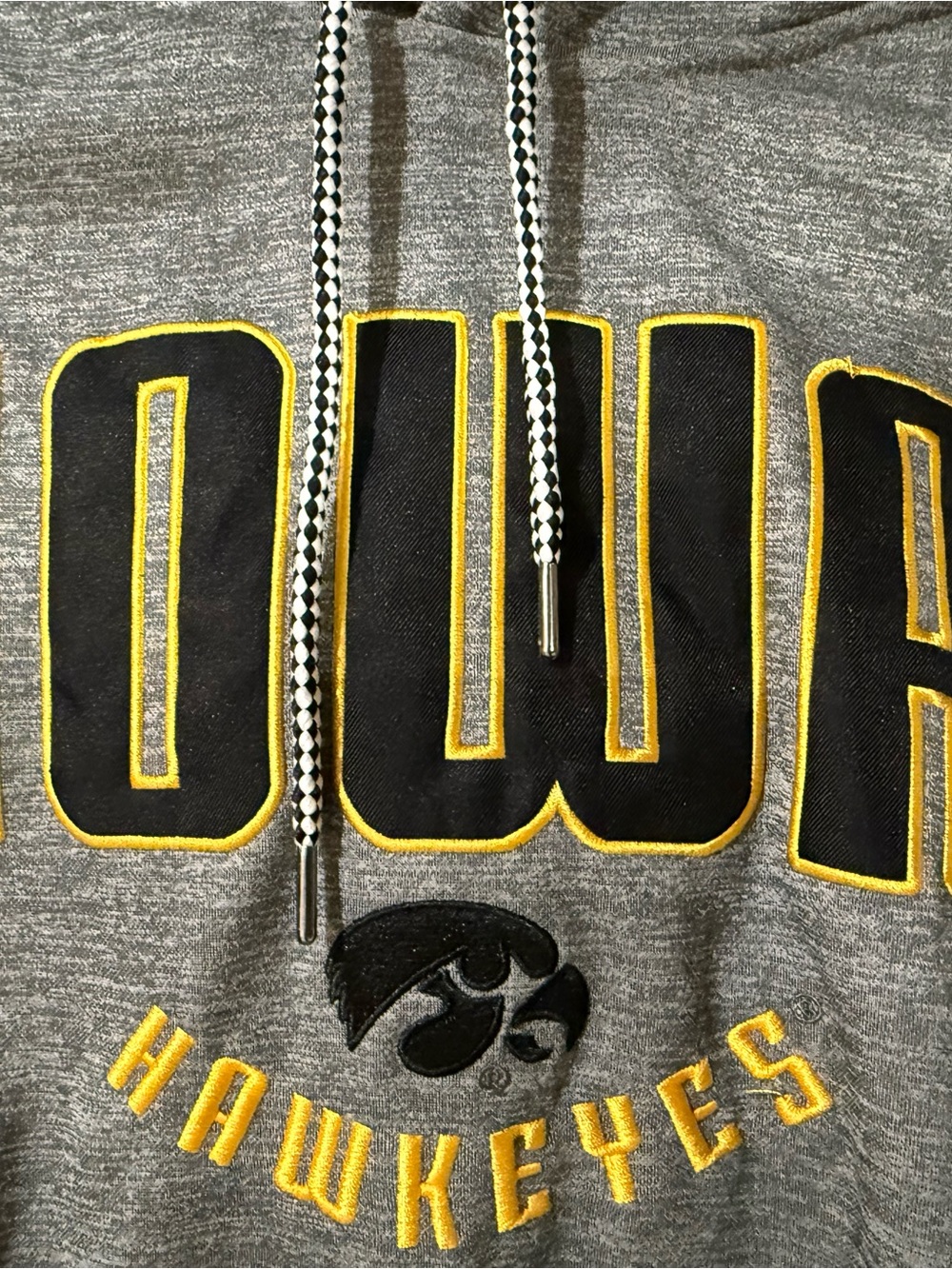 Colosseum Men's Gray Zip-Up Sweater with Black & Yellow Appliqué